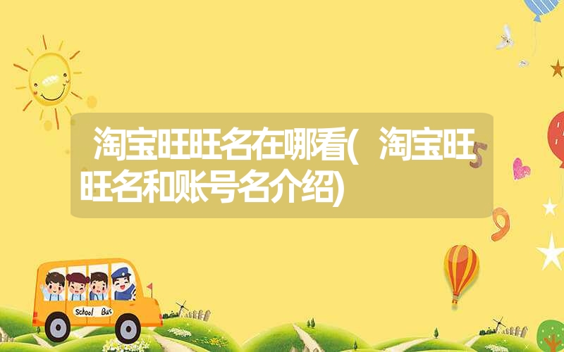 淘宝旺旺名在哪看(淘宝旺旺名和账号名介绍) 淘宝旺旺名在哪看(淘宝旺旺名和账号名介绍)