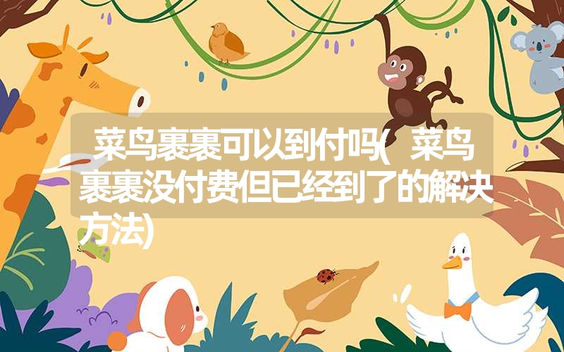 菜鸟裹裹可以到付吗(菜鸟裹裹没付费但已经到了的解决方法) 菜鸟裹裹可以到付吗(菜鸟裹裹没付费但已经到了的解决方法)