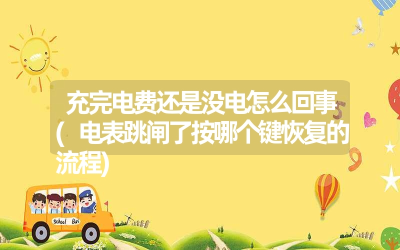 <font color='1677721'>充完电费还是没电怎么回事(电表跳闸了按哪个键恢复的流程)</font>