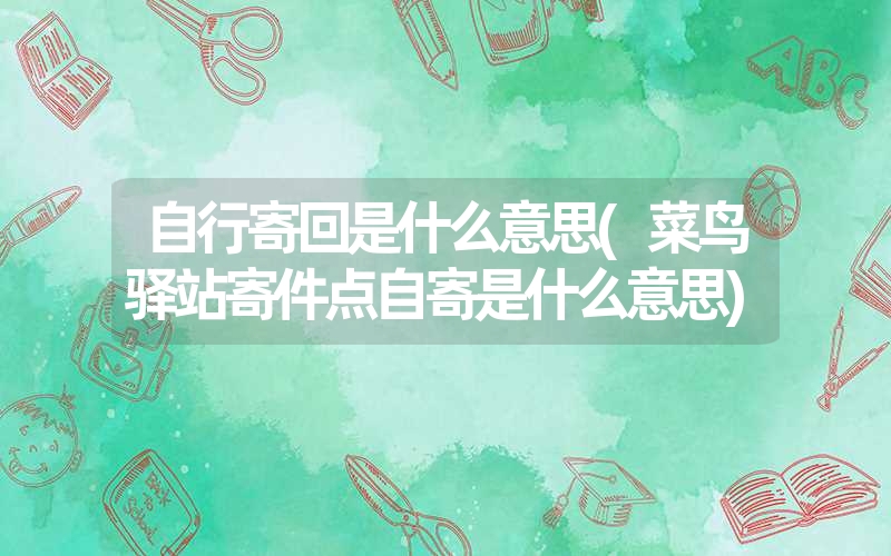 自行寄回是什么意思(菜鸟驿站寄件点自寄是什么意思)