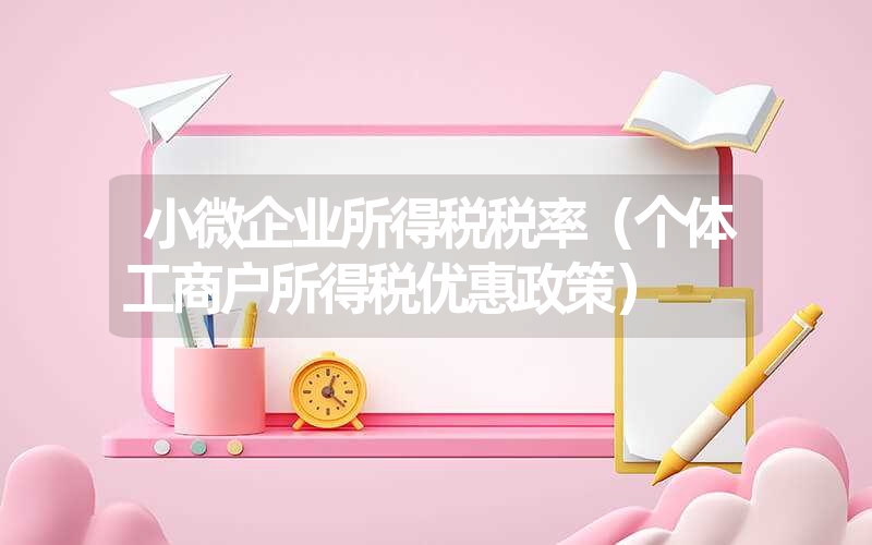 <font color='1677721'>小微企业所得税税率（个体工商户所得税优惠政策）</font>